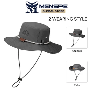 หมวกกลางแจ้ง Unisex ป้องกันแสงแดด แห้งเร็วและระบายอากาศได้ดี สำหรับการเดินป่าและการตกปลา พร้อมปีกด้านข้างขนาดใหญ่สำหรับฤดูร้อน