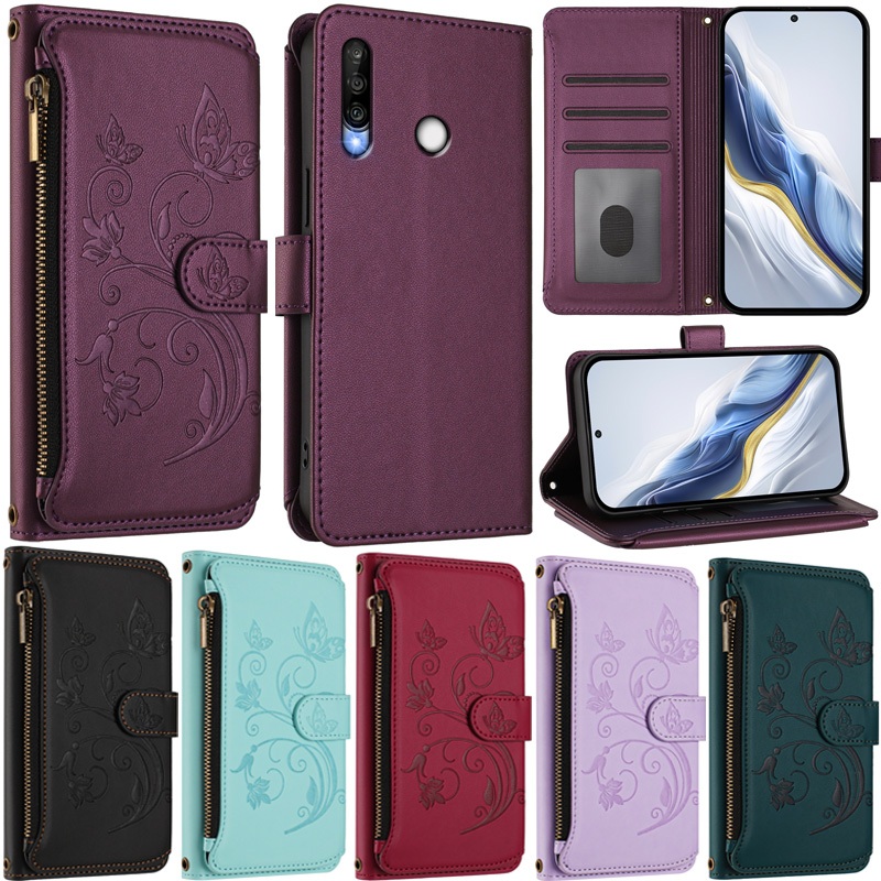 Deluxe สําหรับ Huawei P30 Lite P20 Lite nova 13 Pro 5G Y9 Prime 2019 nova 12s P30 Pro P20 Pro Pura 70 Pro ซิปกระเป๋าสตางค์หนัง PU ช่องใส่การ์ดผิวพลิกฝาครอบกรณี