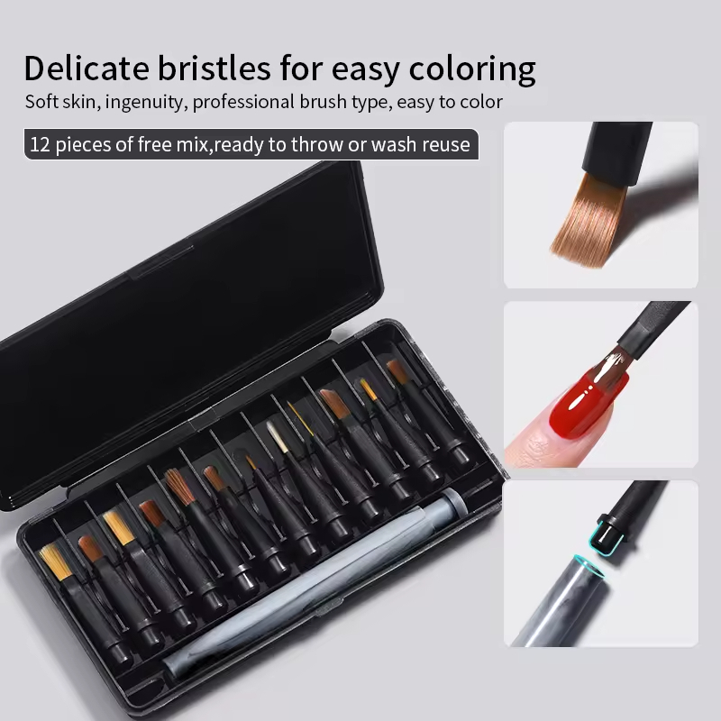 ANNIES ชุดแปรงแต่งหน้าทาสีรอยเปื้อนดึงสายไล่ระดับสีสีน้ําทุ่มเทแบบพกพาก่อสร้างส่องไฟปากกา