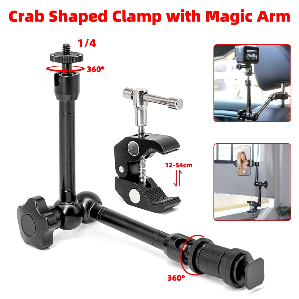 11 / 7 นิ้ว Super Clamp ปรับแรงเสียดทาน Articulation Music Mount Magic Arm อุปกรณ์เสริมกล้อง