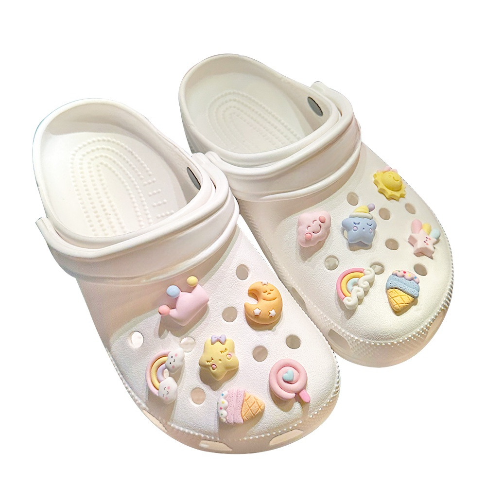 การ์ตูน Star Rainbow jibitz Charms สําหรับ Croc Sun Jibbits Charm Moon Cloud Jibits Crocks รองเท้าผู