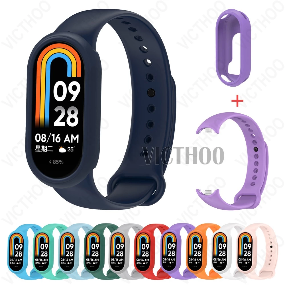 สายซิลิโคน Sprot Band แบบนุ่ม + เคสสําหรับ Xiaomi Smart Band 10 / 10 Ceramic Edition / 9 / 8