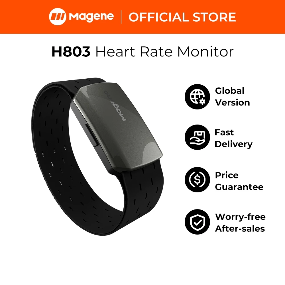 Magene H803 Sensor Armband Dual Mode ฟิตเนสกลางแจ้ง Bluetooth Ant Sensor พร้อมสายรัดแขน