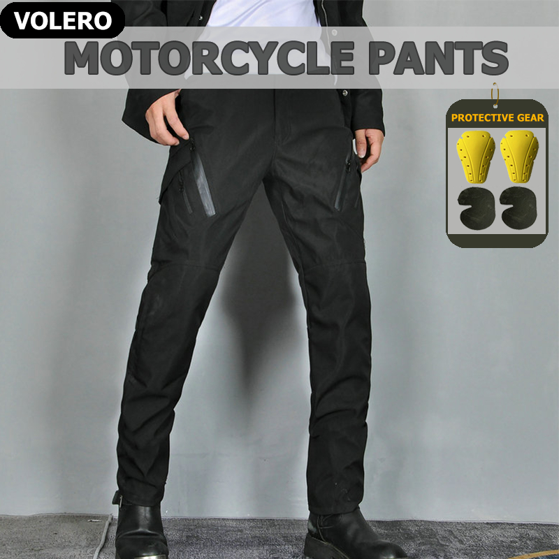 [VOLERO-P9] กางเกงขี่มอเตอร์ไซค์ สำหรับผู้ชาย - กันน้ำ กันลม กันล้ม ระบายอากาศดี