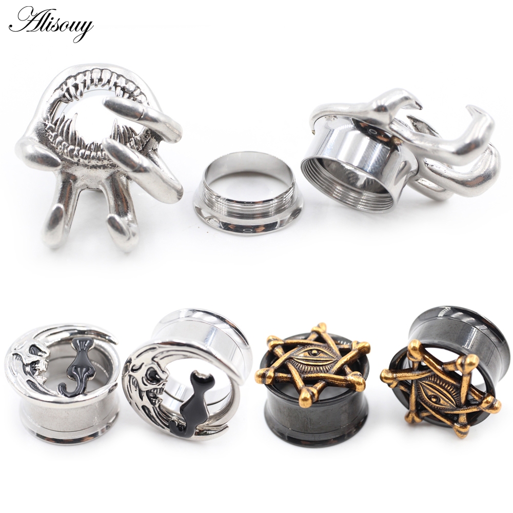 Alisouy หูเจาะแบบขยาย สแตนเลส Star Cat Claw สำหรับการยืดและปรับขนาด
