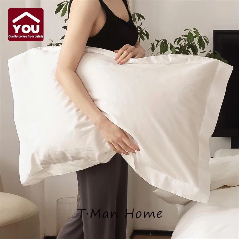 【YOU】ปลอกหมอน 5ดาว 1 คู่ cotton100% สำหรับใช้ในบ้าน ปลอกหมอนสีขาว ขนาด74*48cm ผ้า ป้องกันไรฝุ่น ระบายอากาศดี นุ่ม