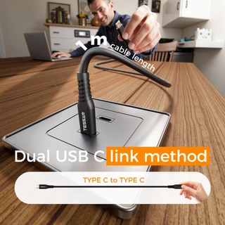 TESSAN 60W Fast Charge USB C ถึง USB C Type C สายชาร์จเร็วสําหรับโทรศัพท์ แล็ปท็อป 1 เมตร