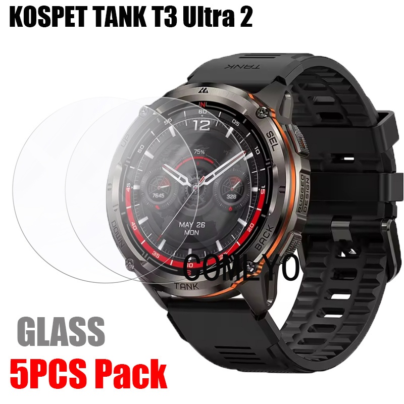 สําหรับ KOSPET TANK T3 Ultra 2 สมาร์ทนาฬิกากระจกป้องกันหน้าจอ 9H 2.5D ฟิล์ม