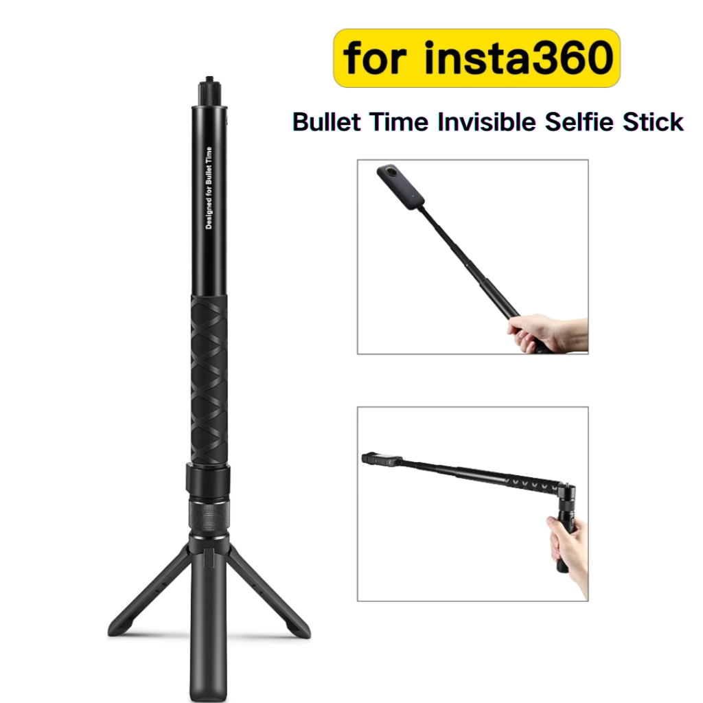 Puluz Rotary Handle เดสก์ท็อปขาตั้งกล้อง Bullet Time สําหรับ DJI OSMO 360 Action 5 Pro 4 กระเป๋า 3/GoPro Hero13/Insta360 X5 Ace Pro 2 GO 3S ที่มองไม่เห็น Selfie Stick Monopod