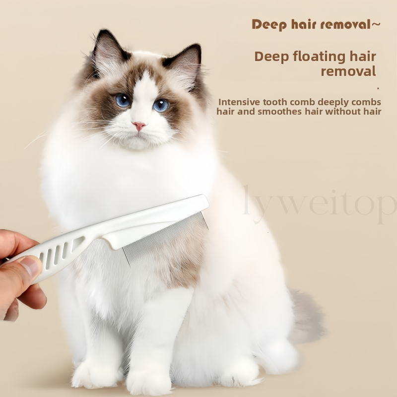 สัตว์เลี้ยงผมหมัดหวี แมวเหาหวีสุนัข Tick Remover Parasite Removal แปรงสําหรับสุนัขแมว Fine หนาแน่นฟันกรูมมิ่งเครื่องมือ - รูปที่ 2