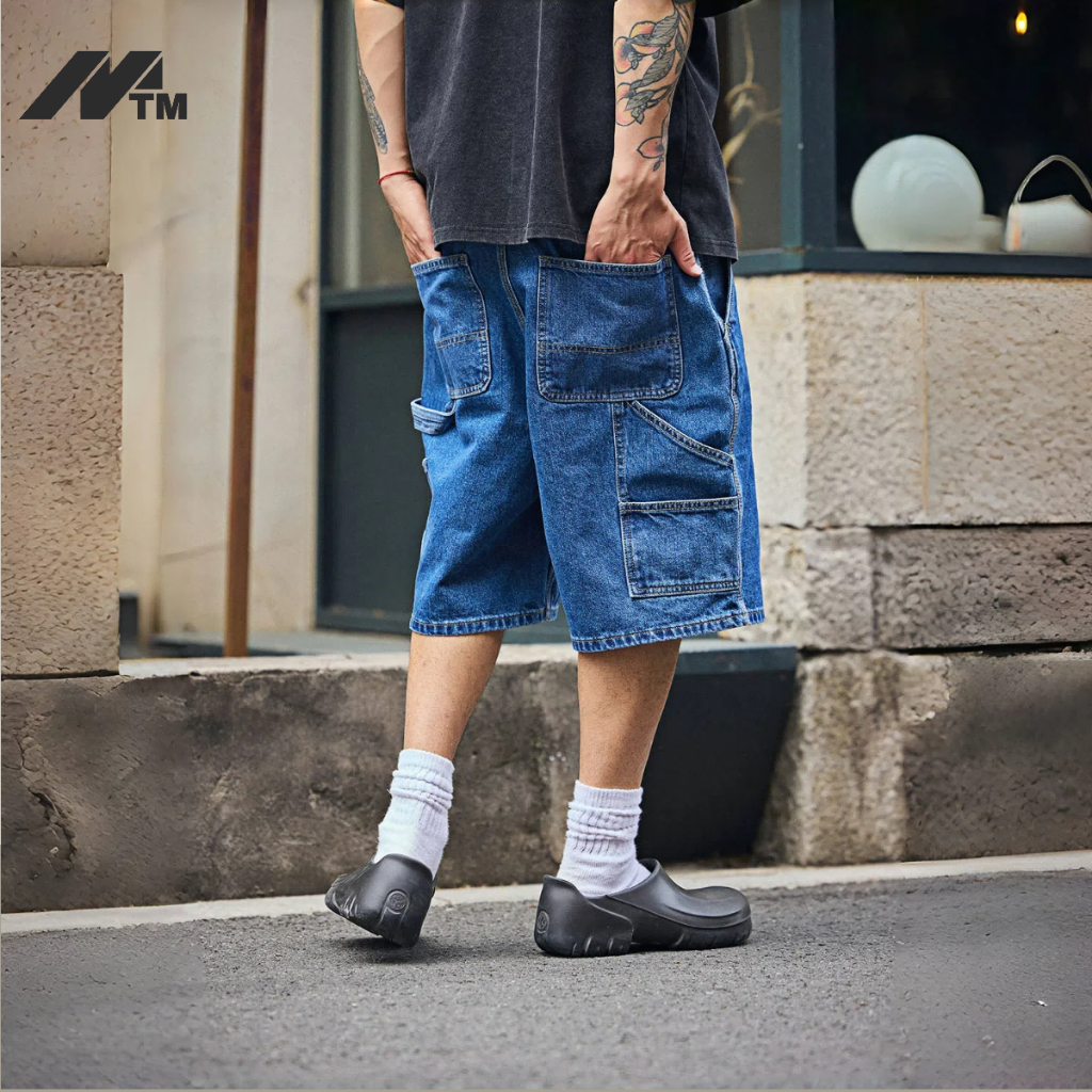 MTM Mens Street Hip-Hop American Style Loose Multi-Pocket Denim Shorts