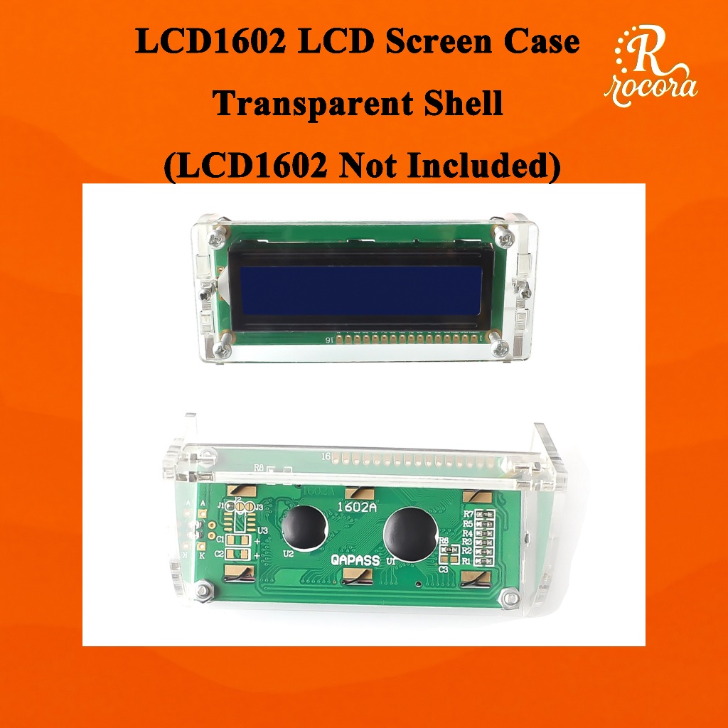 กล่องใสอะคริลิกสำหรับจอ LCD1602 พร้อมฐานเอียงมุมมอง (ไม่รวมหน้าจอ)