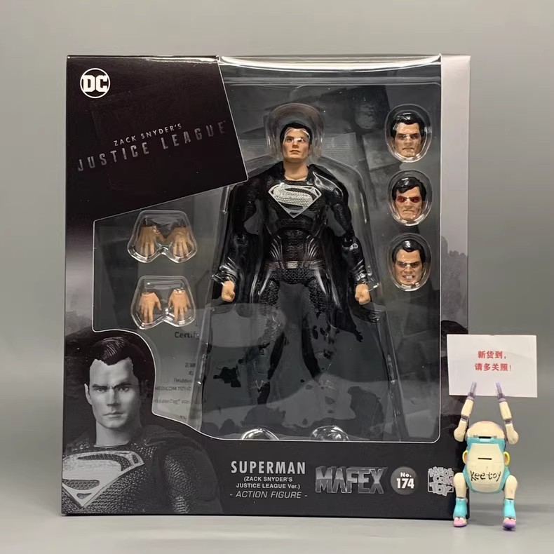 Medicom MAFIX Zack Snyders Justice League Superman ใน Black action figure Black Superman reprint
