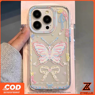สําหรับOPPO Reno16F 16Pro 15F 15ProMax 14F 14Pro 13F 13Pro 12F 12Pro 11F 11Pro 10Pro 8T 8Z 7Z 6Z Simple graffiti Lineผีเสื้อกันกระแทกTPUเคสโทรศัพท์