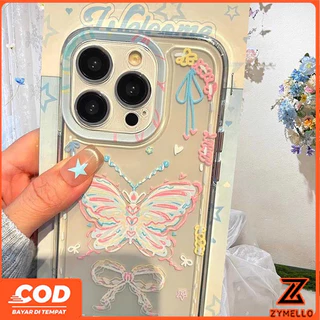 สําหรับOPPO Reno16F 16Pro 15F 15ProMax 14F 14Pro 13F 13Pro 12F 12Pro 11F 11Pro 10Pro 8T 8Z 7Z 6Z Simple graffiti Lineผีเสื้อกันกระแทกTPUเคสโทรศัพท์