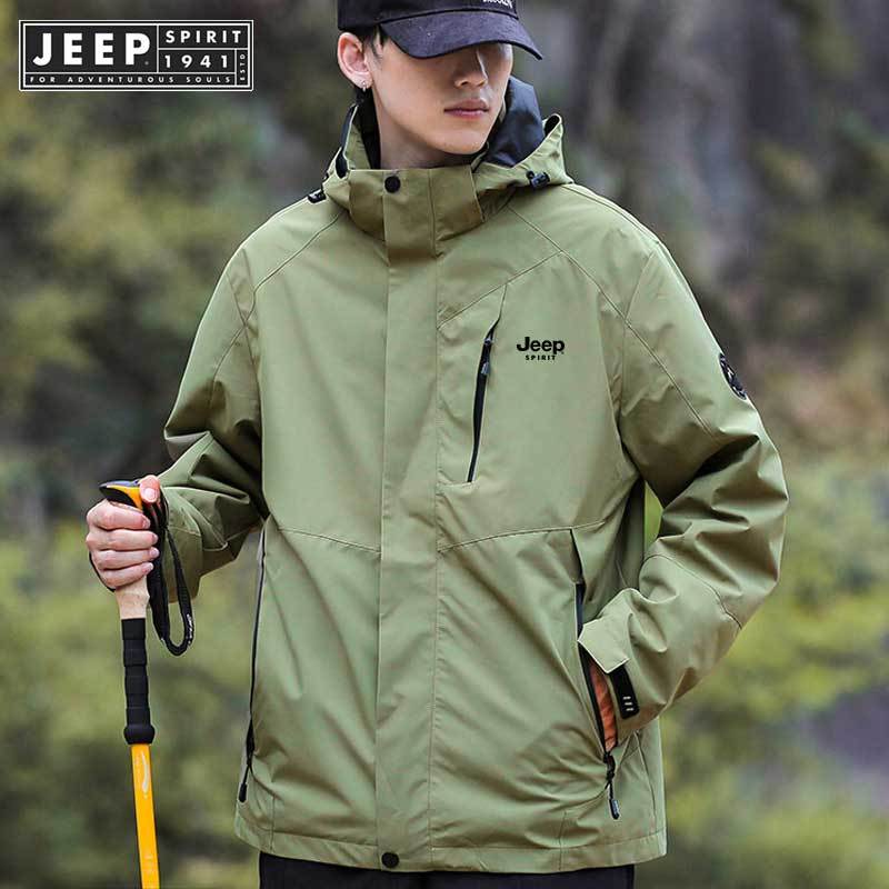 Jeep Spirit Jacket สำหรับฤดูใบไม้ผลิและฤดูใบไม้ร่วง เสื้อกันลมและกันน้ํา สำหรับผู้ชาย