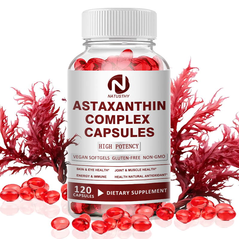 Astaxanthin Complex Capsules 12 มก. สําหรับสมอง หัวใจ กระดูกร่วม ตา ผิว ภูมิคุ้มกัน สุขภาพ