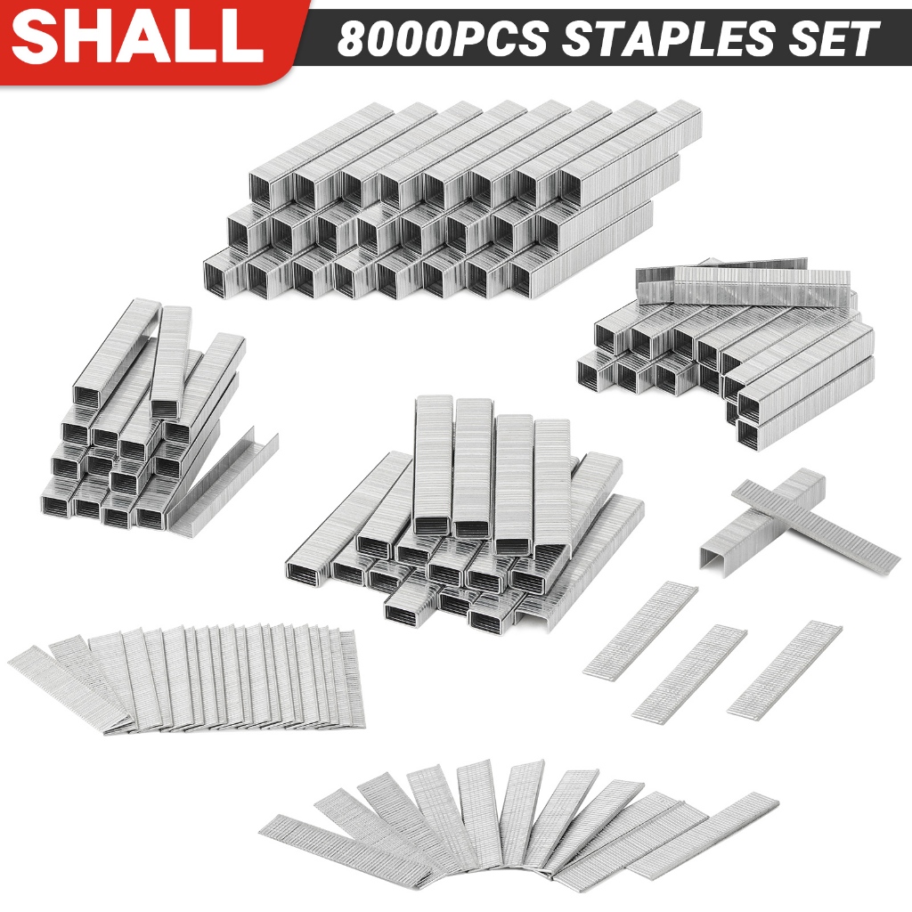 Shall T50 ชุดลวดเย็บ 8000 ชิ้น (6/8/10/12 มม.) ลวดเย็บตัว T สําหรับงานหนัก ของแท้ 100%