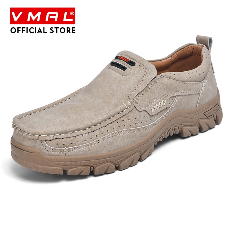 VMAL 38-48 รองเท้าโลฟเฟอร์หนังระบายอากาศสําหรับผู้ชายแฟชั่นลําลองหนา Soled กันลื่นทนต่อการสึกหรอ