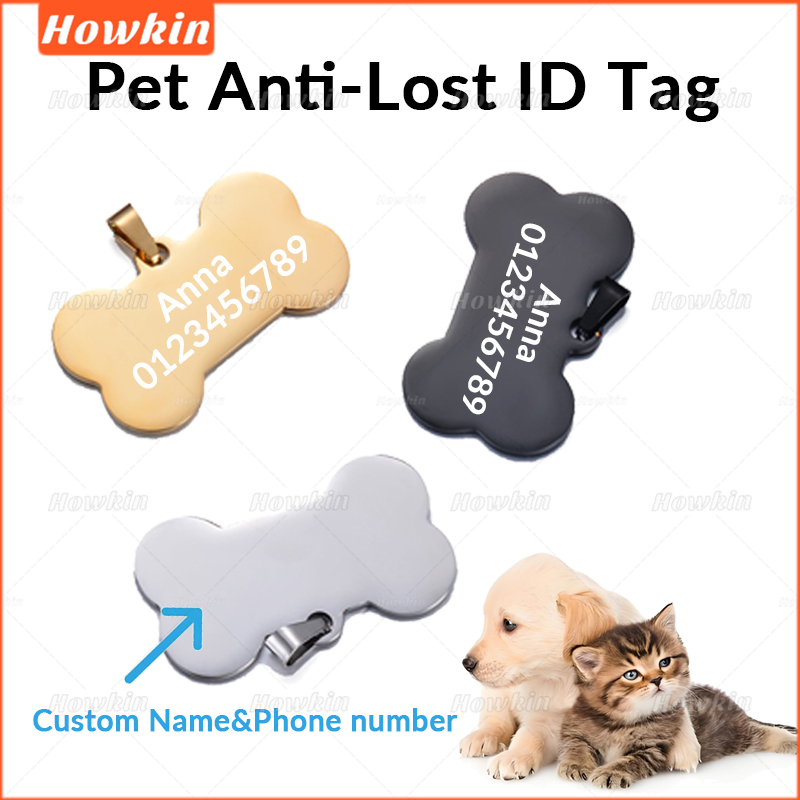 1PC ส่วนบุคคลแท็กสุนัขสร้อยคอที่กําหนดเองสแตนเลสชื่อแกะสลัก Identity TagGP01