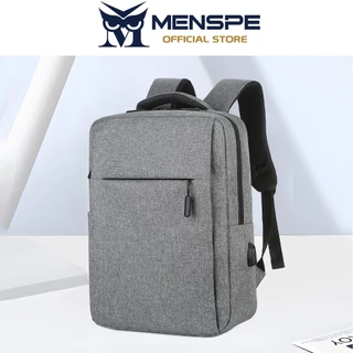 MENSPE กระเป๋าผู้ชายแล็ปท็อปกระเป๋าเป้สะพายหลังเดินทางกระเป๋าเป้สะพายหลังธุรกิจเป้สะพายหลังวิทยาลัย USB ชาร์จลําลอง