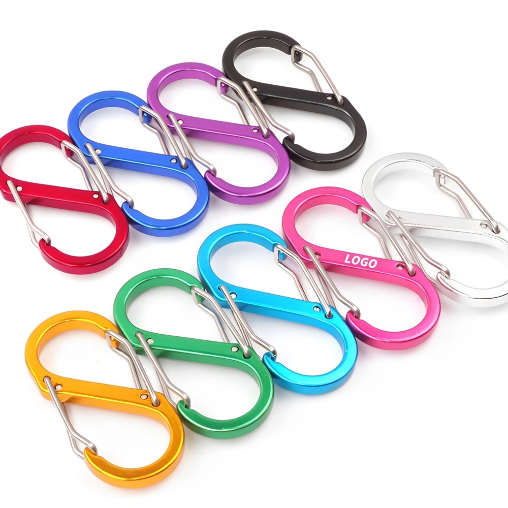2PCS Carabiner S รูปร่างอลูมิเนียมหัวเข็มขัดแขวนคลิปพวงกุญแจกลางแจ้งพวงกุญแจตะขอ CHEN AN