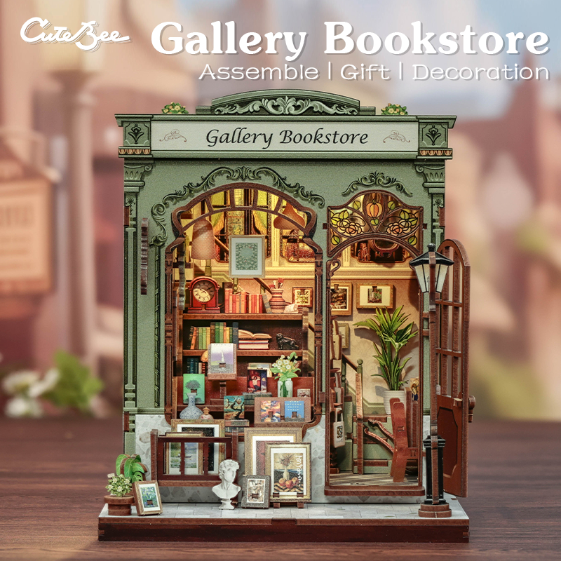 CUTEBEE CWGC214 Doll House DIY Miniature House Street Shop Series 3D Wooden Puzzle Mini House Toys -