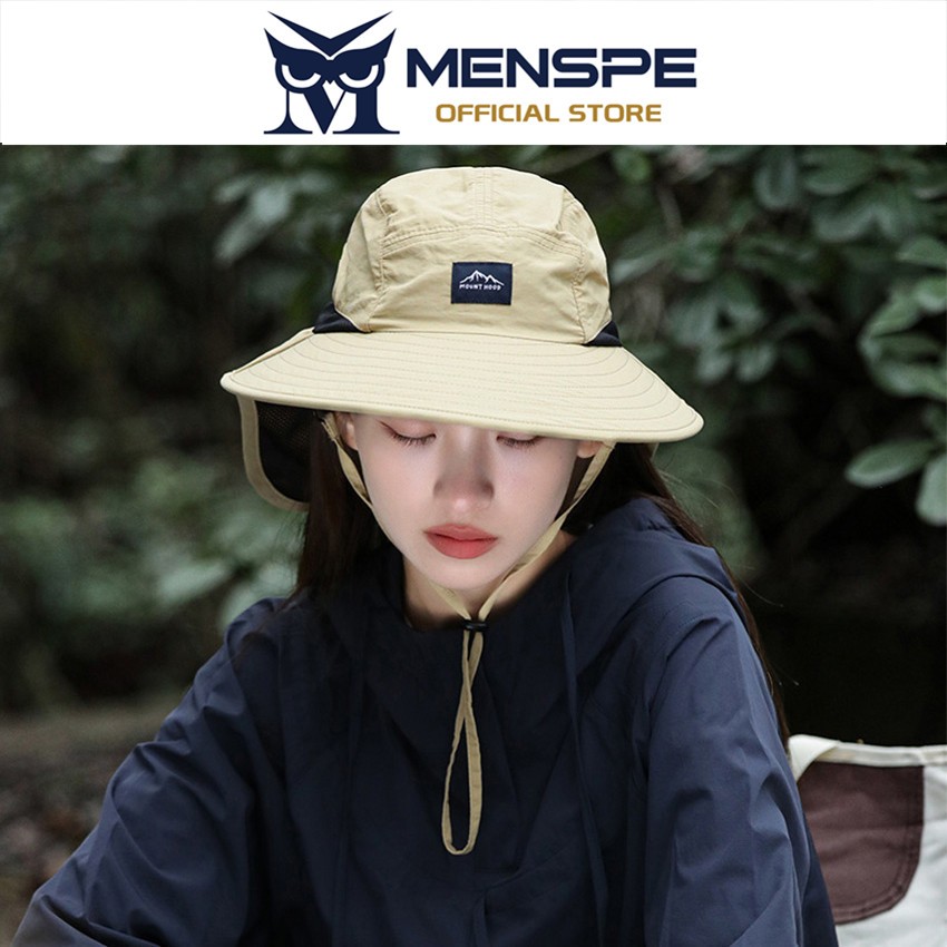 MENSPE หมวกกันแดดขนาดใหญ่สำหรับชายหาด พร้อมผ้าคลุมไหล่ ออกแบบให้สวมใส่ง่าย และพกพาสะดวก เหมาะสำหรับอากาศร้อน - รูปที่ 2