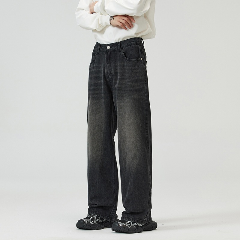 COOYA กางเกงยีนส์ผู้ชาย 4 สี! กางเกงยีนส์ขาตรงทรงหลวมสไตล์เกาหลี 2025 แต่งซิป  สไตล์อเมริกัน ไฮสตรีท วินเทจว สลิมฟิต ฮิปฮอป - รูปที่ 6