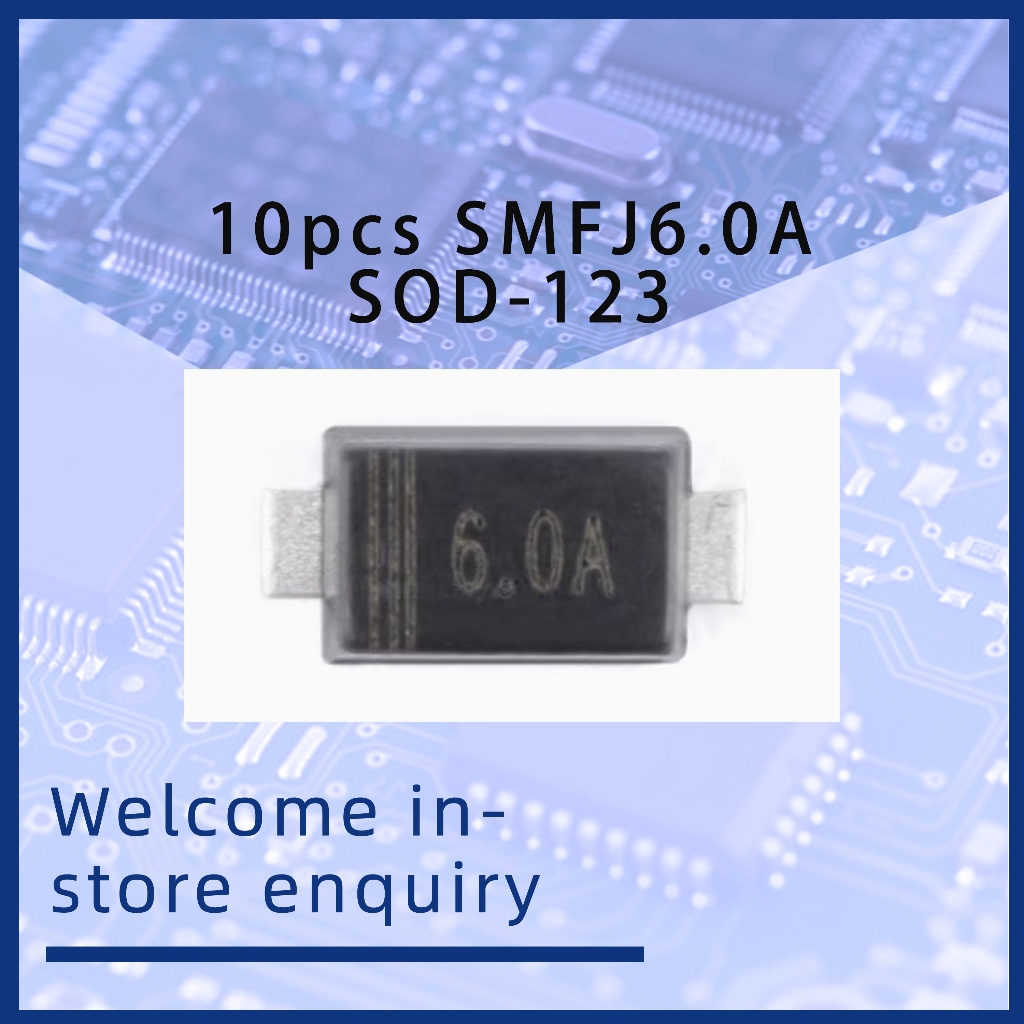10pcs SMFJ6.0A SOD-123 6V/ชิปทิศทางเดียว TVS Surge Suppression Diode