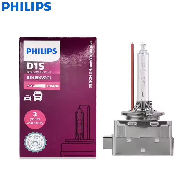 Philips X-treme Vision Plus D1S XV2 4800K +150% หลอดไฟซีนอนสีขาวสว่าง HID โคมไฟรถยนต์เยอรมนี 85415XV