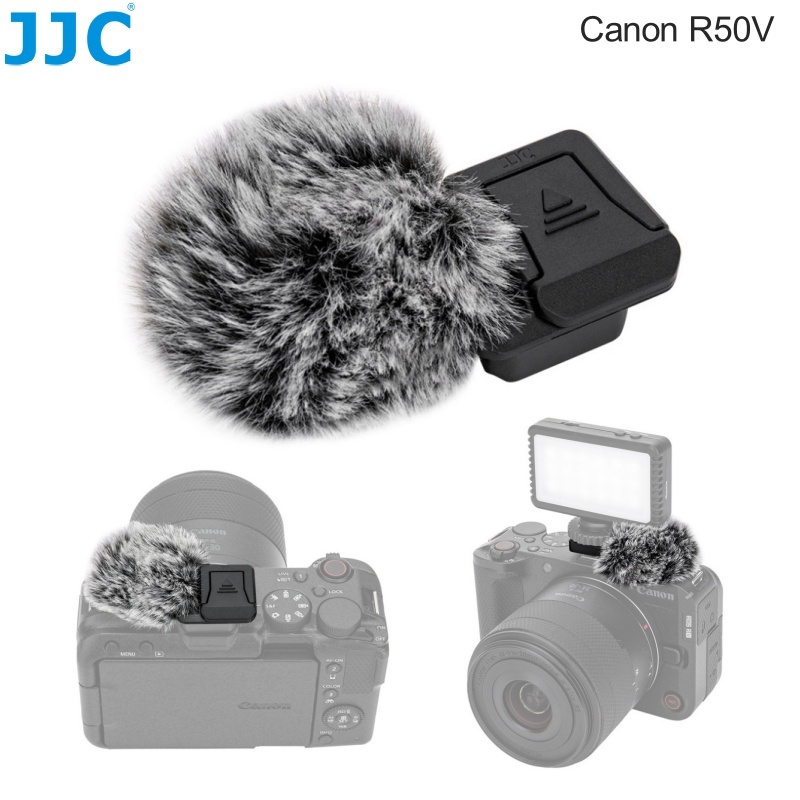JJC R50V ไมโครโฟนกระจกลม Muff สําหรับ Canon R50 V R50V กล้อง Hot Shoe Cap Cover
