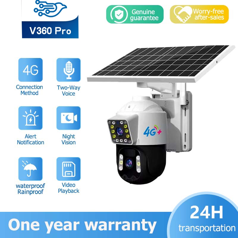 V360 Pro  4G ซิมการ์ด 8MP FHD กล้องพลังงานแสงอาทิตย์ กล้องไร้สาย ต้องการการเชื่อมต่อซิมการ์ด ไม่รองร