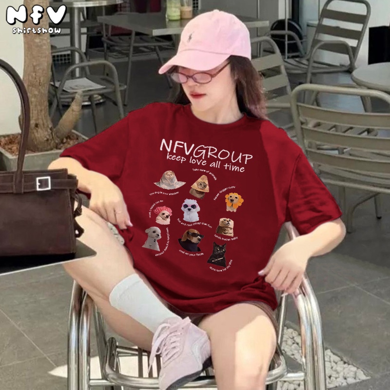NFV พร้อมส่ง✨ลายสัตว์พิมพ์ลาย เสื้อยืดผู้หญิงoversized ผ้าคอตตอน 100% เกรดพรีเมี่ยม ใส่สบาย YG122 ราคา ถูกที่สุด ดีลบีเคเค แกลเลอรีภาพที่ 2