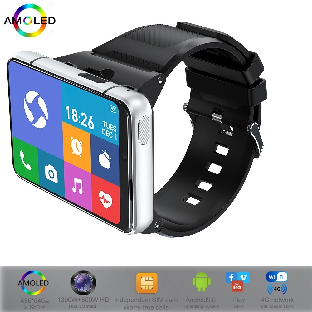 ใหม่ S999 4G สมาร์ทนาฬิกา Android 9.0 MTK6761 Quad Core 4GB 64GB 2.88" HD หน้าจอขนาดใหญ่ Smartwatch 