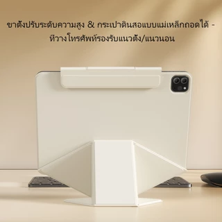 KENKE เคสแท็บเล็ต iPad ชุดปกแมกนีตใหม่ สำหรับ iPad 2026 Air Pro 11 inch 13 pro 12.9 เคส ipad gen 10 gen11 a16 Case Air 4/5/6/7（M2/M3/M4）air 8 Mini 6/7 A17 Pro สามารถพับในหลายมุม，ชุดปกแท็บเล็ตสไตล์สูงชั้น、คุณภาพสูง，แผ่น cứngชน，สีขาว