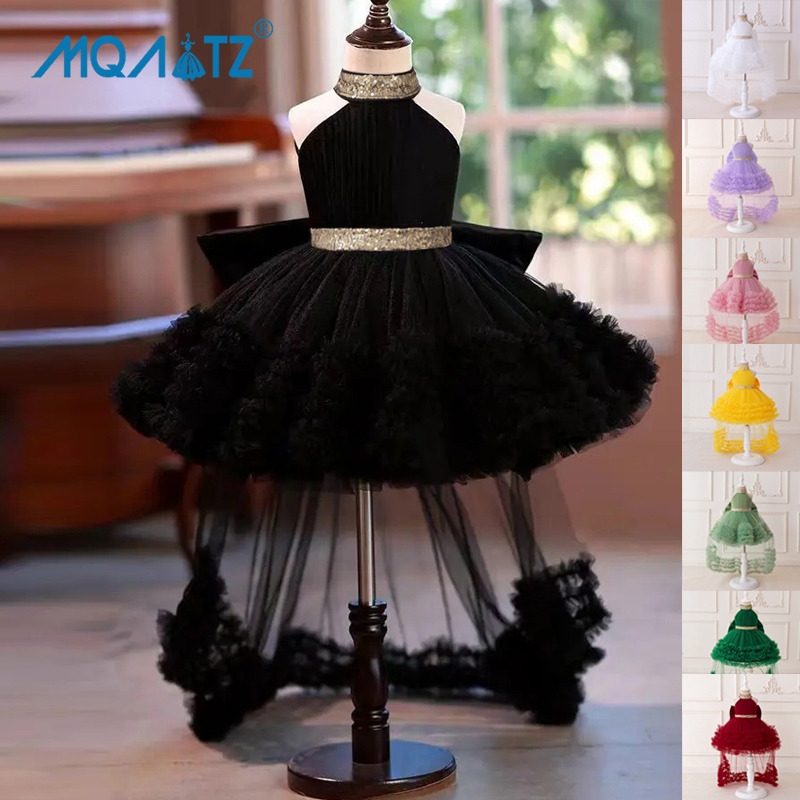 Mqatz Trailing Big Bow 1 ปีวันเกิดชุดสําหรับเสื้อผ้าเด็กทารก Baptism เจ้าหญิง Tutu ชุด Party Gown T2325XZ