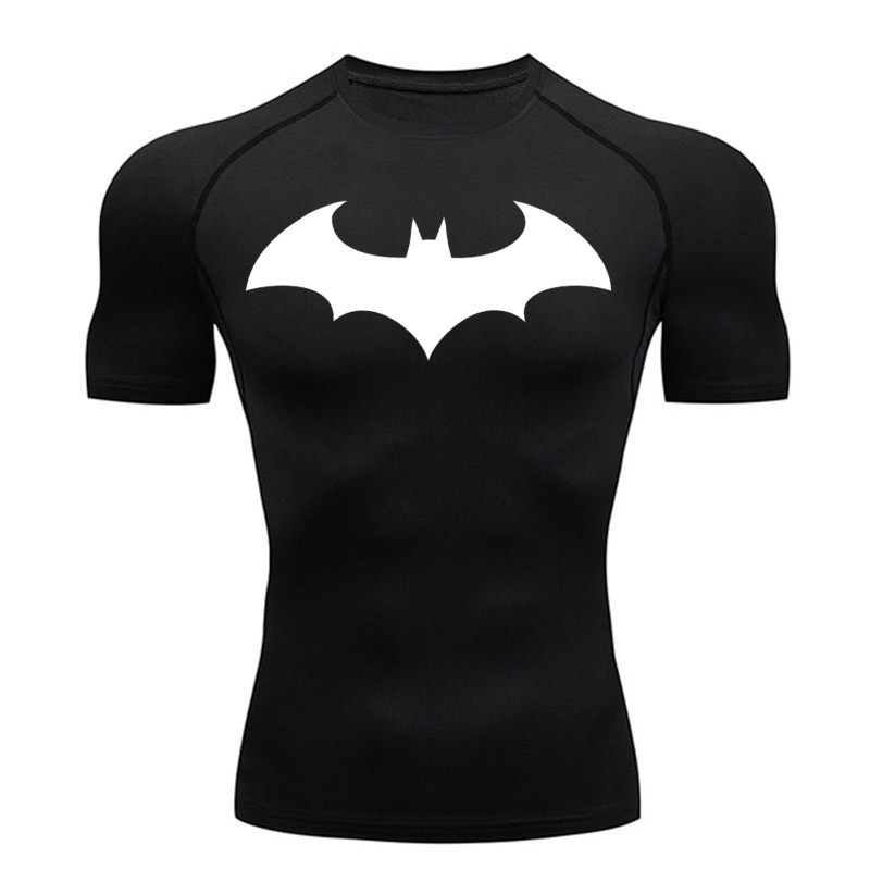 BatmanBreathable Quick-drying Compression T-shirt Gym Sports Mens Tops Shirt