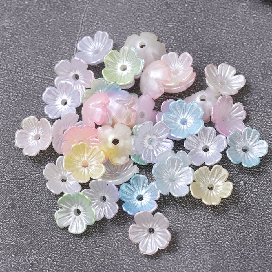 100ชิ้นอะคริลิหลวมลูกปัดดอกไม้จี้ ทําเอง ต่างหูสร้อยคอเครื่องประดับทําวัสดุที่ทําด้วยมืออุปกรณ์เสริม