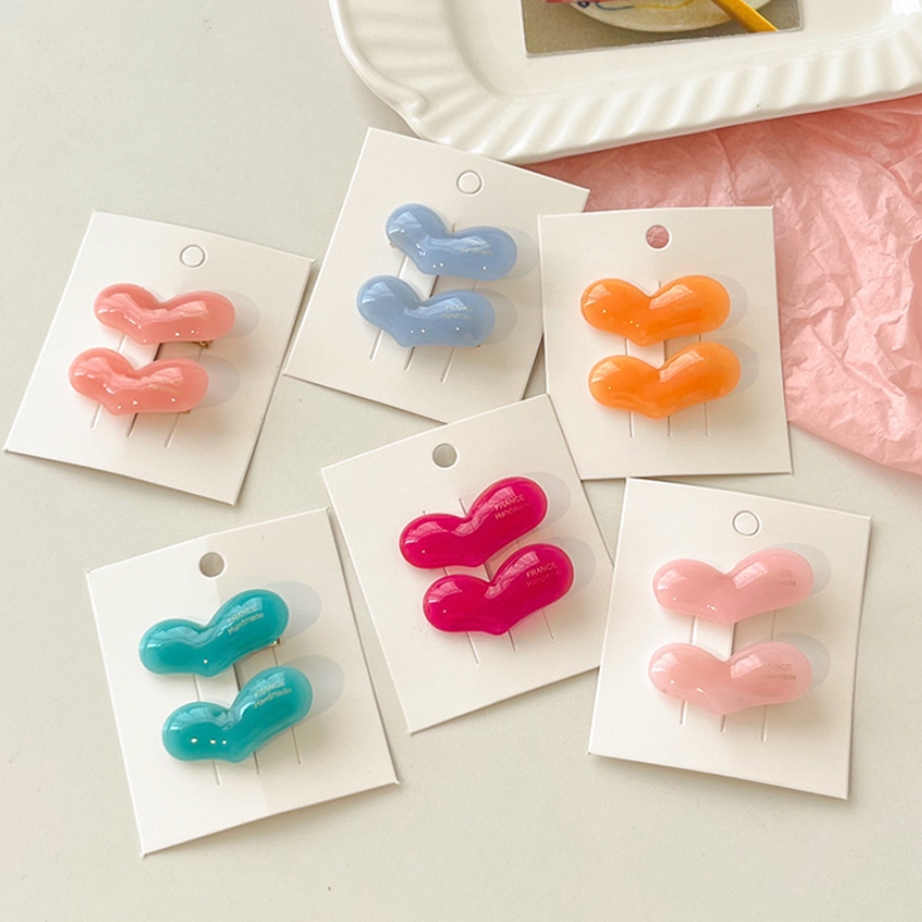 กิ๊บรัก 2 ชิ้น สีสันสดใส ตกแต่งผมอย่างน่ารัก