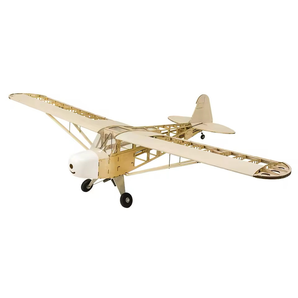 Piper J-3 Cub J3 Balsa ไม้ RC เครื่องบินเลเซอร์ตัดชุด 1800 มม. (70") อาคาร Woodiness รุ่น RC AirPlan