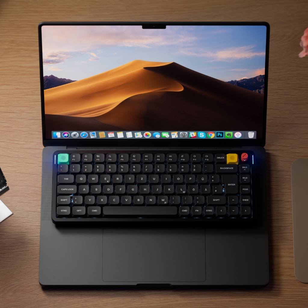 Nuphy Air75 V3 คีย์บอร์ดไร้สายแบบถอดเปลี่ยนได้ร้อน, 84 คีย์คีย์บอร์ดโปรไฟล์ต่ําแบบกําหนดเอง 75% พร้อมลูกบิด, RGB Backlit, ติดตั้งปะเก็น, รองรับบลูทูธ/2.4GHz/USB-C, - รูปที่ 4