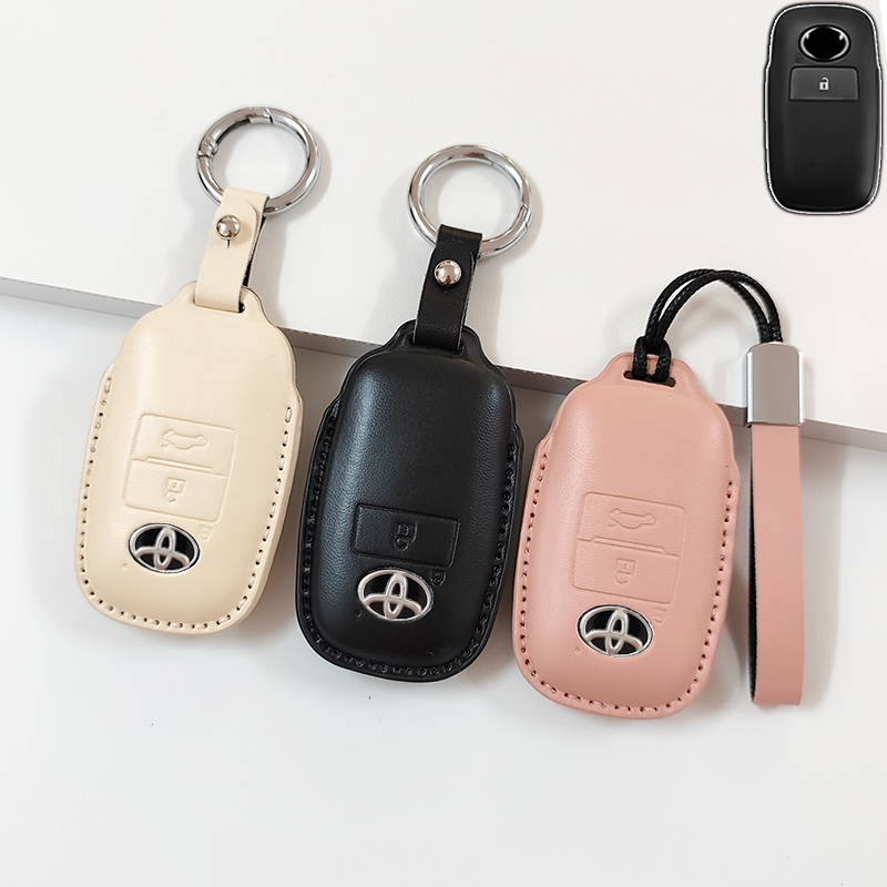 หนัง สมาร์ท Remote Key สําหรับ Toyota Vios Yaris 2023 Vios G Vios E Raize Veloz Wito 2022-2025 รถ Key Fob Shell wite พวงกุญแจรถอุปกรณ์เสริม อะไหล่รถยนต์ เคสกุญแจรถยนต์