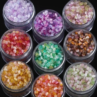 St.kunkka ลูกปัดแก้วตาแมว ขนาด 2*4 มม. 100 ชิ้น ลูกปัดกลมแบน ลูกปัดหยกเลียนแบบสองสี สำหรับทำสร้อยข้อมือและสร้อยคอด้วยตนเอง