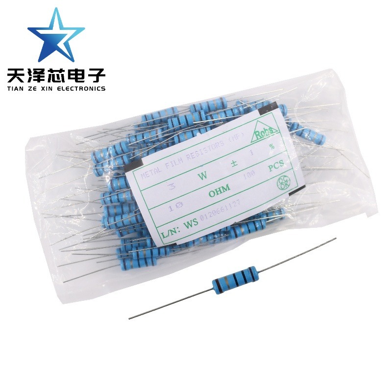 1/4W 1/2W 1W 2W 3W 5W โลหะฟิล์ม Resistor Component 1% ห้าสีแหวน 180Ohm 200R 220R 240R 270R 300R 330R