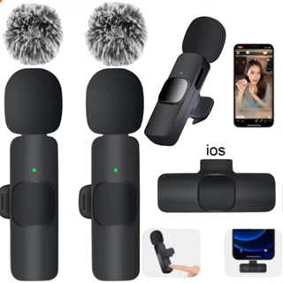 ไมโครโฟนไร้สายแบบหนีบเสื้อ 2.4ก แบบพกพาเสียงบันทึกวิดีโอมินิ…