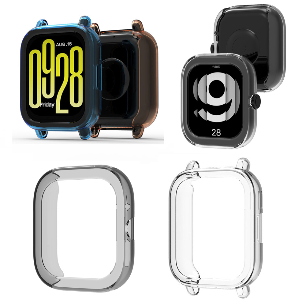 Soft TPU สําหรับ Redmi Watch 5 Active Lite/Redmi Watch5 Watch4 ฝาครอบซิลิโคนกรณี Protector ครึ่งแพ็ค Smartwatch กรอบฝาครอบกันชน