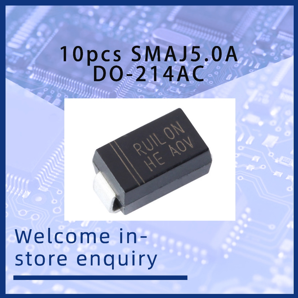 10 ชิ้น SMAJ5.0A DO-214AC 5V/Unidirectional TVS Surge Suppression Diode