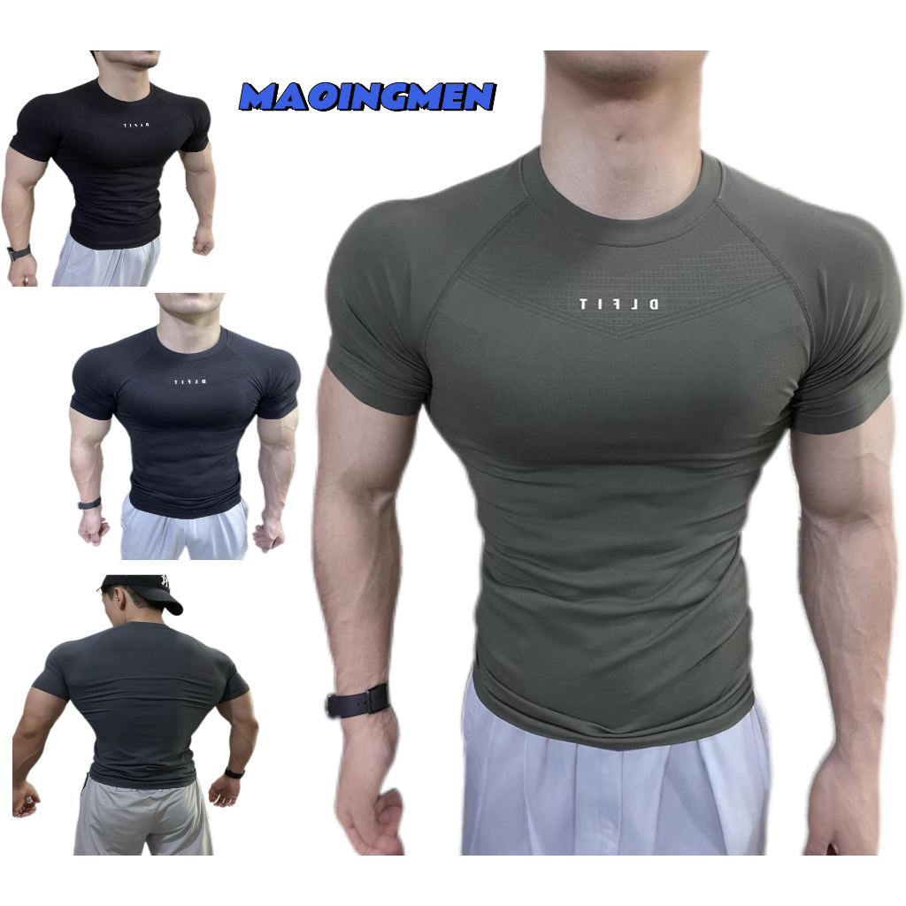 【MAOINGMEN】เสื้อยืดแขนสั้นผู้ชาย แห้งเร็ว ระบายอากาศดี เหมาะสำหรับการออกกำลังกายและวิ่งกลางแจ้ง