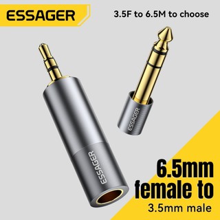 Essager อะแดปเตอร์แจ็คเสียง 6.5 มม. ถึง 3.5 มม. อะแดปเตอร์หูฟังสเตอริโอตัวเชื่อมต่อแจ็คชุดหูฟัง